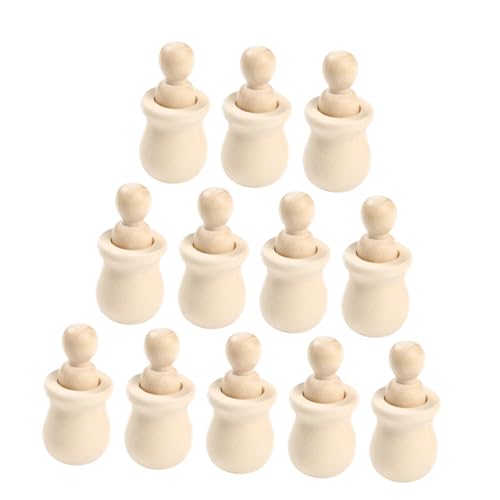 SUPVOX 12 Stück Teiliges Unbemalte Holzfiguren zum Basteln Dekorative DIY Holzpuppen für Natürliche Holz peg dolls zum Bemalen und Kreativen Gestalten Fördert Fantasie und Handfertigkeit von Supvox