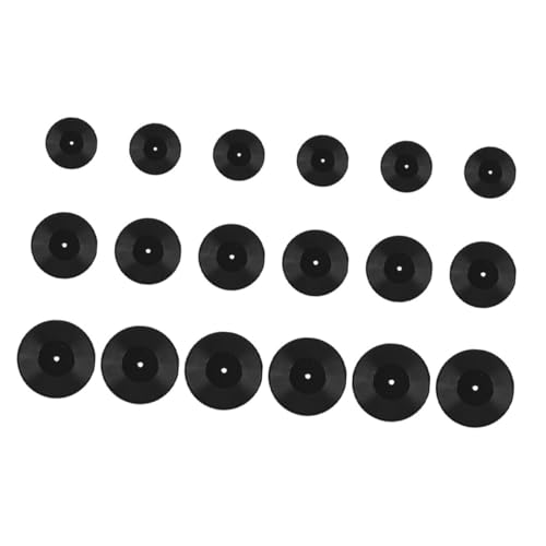 SUPVOX 18 Stück Teiliges Mini Vinyl Schallplatten Realistische Puppenhaus Dekoration Detailgetreue Schwarze Schallplatten DREI Vielseitig für Mini Musikzimmer und DIY Landschaften von Supvox