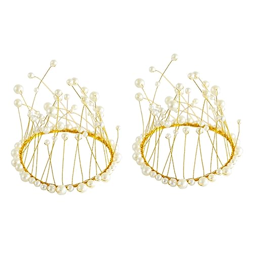 SUPVOX 2 Stück Perlenkrone Tortenaufsatz Elegante Kuchen Dekoration für Hochzeiten Geburtstagsfeiern und Themenpartys Vielseitig als Haaraccessoire Verwendbar von Supvox