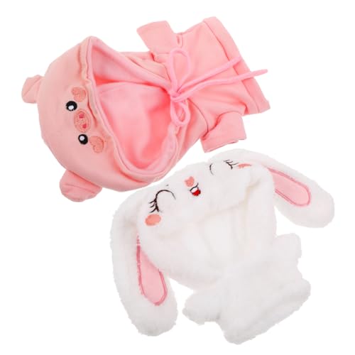 SUPVOX 2 Stück Sweatshirt Plüschtierkleidung Kuscheltier-Hoodie winzige Puppenkleidung Puppen-Hoodie Puppe verkleiden Sich Kleidung Plüschbärenkleidung Puppenkleidung tragen Stoff von Supvox