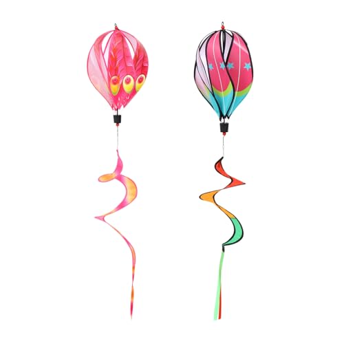SUPVOX 2 Stück Teiliges Windspiel mit Kreativen Leichten Hot Air Ballons aus Hochwertigem Material Wetterfeste und Tragbare Gartenhänger für Stilvolle Outdoor Dekorationen und Partys von Supvox