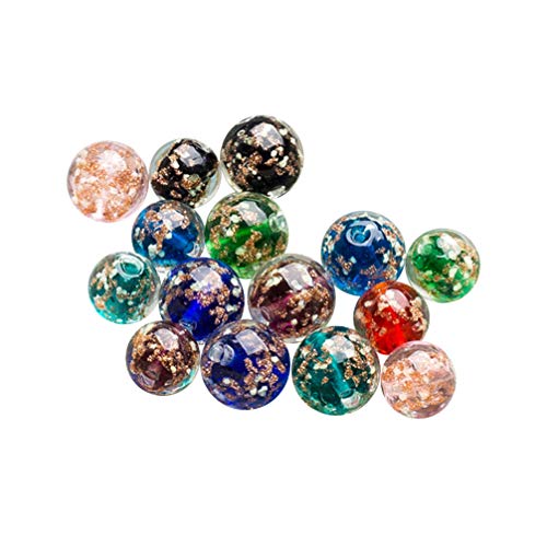 SUPVOX 20 Stück Leuchtende Glasperlen, Lampwork-Perlen, leuchten im Dunkeln, runde lose Perlen, großes Loch, Charms für DIY-Handwerk, Schmuckherstellung (gemischte Farben), 12 mm von Supvox
