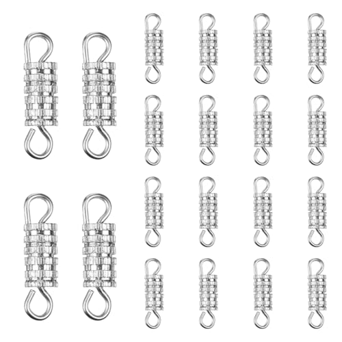 SUPVOX 20 Schraubverschlüsse für Schmuck, Befestigung von Armband und Halskette, DIY-Zubehör aus Metall, Kettenschnallen, Silber, 1,5 x 0,4 cm von Supvox