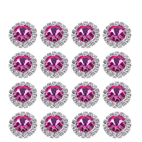 SUPVOX 20 Stücke Flache Rückseite Strass Knöpfe Annähen Kristall Strass Verschönerungen Knöpfe Diy Handwerk Perfekt für Kleidung Kleidungsstück Kleidung Taschen Schuhe Kleid (Rosig) von Supvox