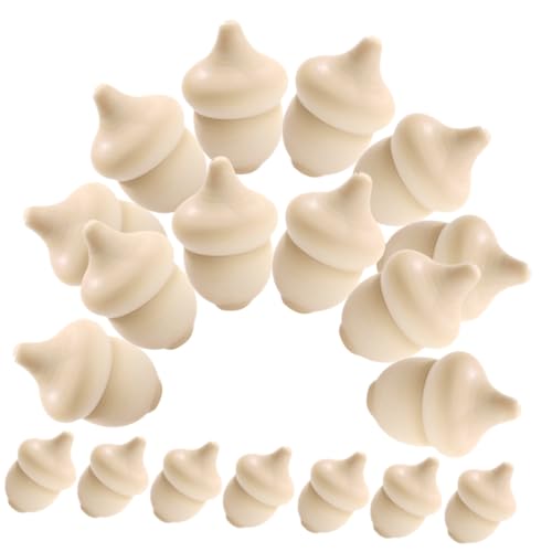 SUPVOX 30 Stück Teiliges DIY Holz Bastelset Acorn zum Bemalen Naturfarbene Holzfiguren mit Glatter Oberfläche Kreatives Handwerkszeug Fantasie und Feinmotorik von Supvox