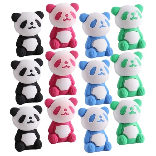 SUPVOX 36 Stück Teiliges Kleine Panda radiergummis für Süße Cartoon tierform Sichere und Langlebige Schulradiergummis für Kindergarten und Schüler Buntes Schreibwaren Geschenk von Supvox
