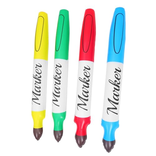 SUPVOX 4 Stück Teiliges Aufblasbares Marker-set mit Farbigen Riesen-stiften PVC Wasserfeste Wasserfarben-marker für Schulanfang Party-deko Foto-requisiten Kindergeburtstag und Klassenraum von Supvox