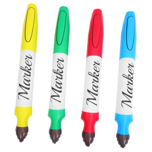 SUPVOX 4 Stück Teiliges Set Aufblasbare Riesen-marker aus PVC Bunte Wasserfarben-stifte für Leichte Partydekoration Kreative Fotorequisiten Vielseitige Schulanfang-deko von Supvox
