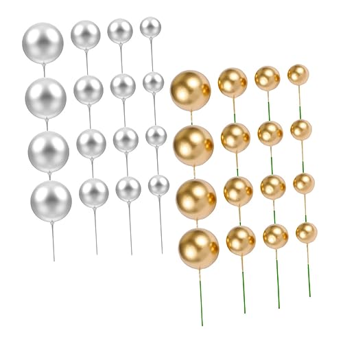 SUPVOX 40 Stück Kuchen Dekorative Kugeln Hochzeits-cupcake-topper Tortenaufsätze Mit Kugeln Topper Für Torteneinlagen Mini-kugel-kuchendekorationen Kuchentopper Kuchenspießbällchen Schaum SUPVOX 40 Stück Kuchen Dekorative Kugeln Hochzeits-cupcake-topper Tortenaufsätze Mit Kugeln Topper Für Torteneinlagen Mini-kugel-kuchendekorationen Kuchentopper Kuchenspießbällchen Schaum von Supvox