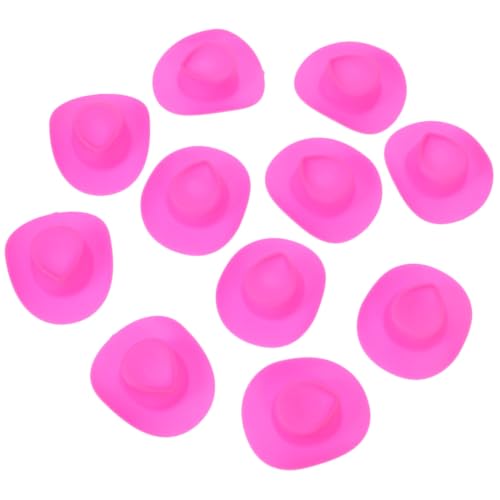 SUPVOX 40 Stück Mini Cowboyhüte aus Kunststoff in Rosa Leichte Langlebige Puppenhut Accessoires für Basteln Party Dekoration und DIY Puppenkostüme von Supvox