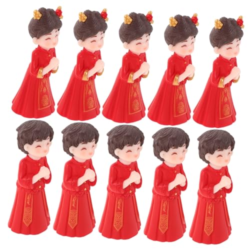 SUPVOX 5 Paare Chinesische Brautpaar Figuren Miniatur Hochzeitstorten-dekoration Traditionelle Micro Landschaft DIY Tischdekor Hochzeitsfeier von Supvox