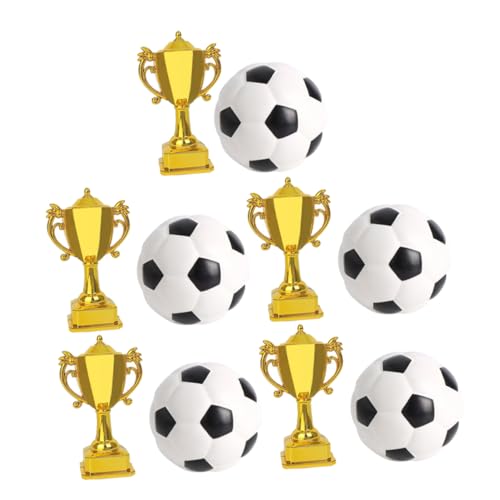 SUPVOX 5 Sets Fußballtrophäen Dekoration Fußballtrophäe Mini Fußballmodell Fußballkuchen Cupcake Topper Kleine Fußball Fußballkuchen Dekorationen Trophäen Ornament Wiederverwendbar von Supvox