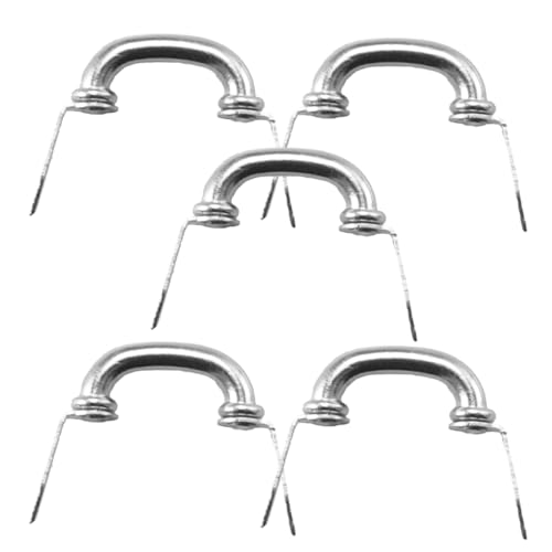 SUPVOX 5 Stück Mini Türgriff Miniatur Hausgriffe Puppenhaus Möbelgriffe Mini Knöpfe Gabby DIY Mini Hausgriff Miniatur Puppenhaus Schublade Klein Silberfarben Aluminiumlegierung von Supvox