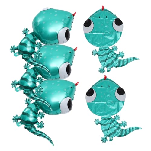 SUPVOX 5 Stück Teiliges Gecko Folienballon Party Deko Aluminiumfolie Langlebig Kinderfreundlich für Geburtstag Indoor Outdoor Festliche Tischdekoration von Supvox