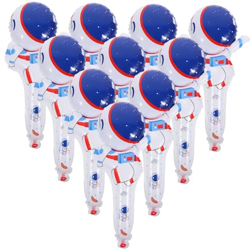 SUPVOX 50 Stück Astronaut Folienballons aus Aluminiumfolie Langlebige Aufblasbare Weltraum Partydekoration Handliche Astronauten Ballonstäbe für Kindergeburtstag und Themenfeier von Supvox