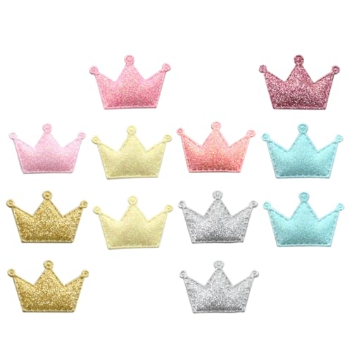 SUPVOX 50 Stück Glitter Kronen Stoffflicken zum Aufnähen DIY Applikationen für Kleidung Taschen und Schuhe Dekoratives Reparaturmaterial Bunte Farbmischung Personalisierbar und SUPVOX 50 Stück Glitter Kronen Stoffflicken zum Aufnähen DIY Applikationen für Kleidung Taschen und Schuhe Dekoratives Reparaturmaterial Bunte Farbmischung Personalisierbar und von Supvox