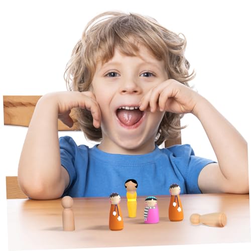 SUPVOX 50 Stück Teiliges Unfertige Holzfiguren zum Bemalen DIY Blanko Peg Dolls aus Sicherem Holz Kleine Holzpuppen zum Basteln und Verzieren für Erwachsene Kompakte für Vielseitige von Supvox