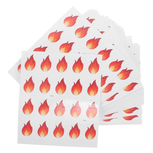 SUPVOX 500 Stück Kleines Aufkleber Selbstklebende Flammenetiketten Wasserdichte Dekorative für Diy Scrapbooking Gewürzgläser Kreative Kennzeichnung von Supvox