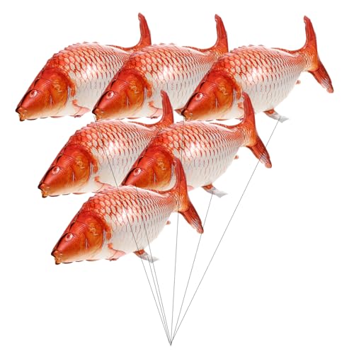 SUPVOX 6 Stück Teiliges Fisch Folienballon Rote Karikatur Karpfen Aluminiumfolie Schnelle Befüllung Vielseitige Partydeko für Valentinstag Hochzeit Geburtstagsfeier von Supvox