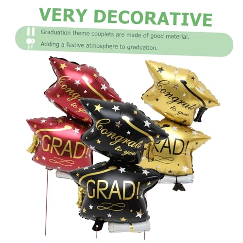 SUPVOX 6 Stück Teiliges Große Metallic Abschlussballons in Gold Rot Schwarz Dekorative Party Luftballons für Abschlussfeier Langlebige Aluminiumfolie Vielseitig Einsetzbar als Party und SUPVOX 6 Stück Teiliges Große Metallic Abschlussballons in Gold Rot Schwarz Dekorative Party Luftballons für Abschlussfeier Langlebige Aluminiumfolie Vielseitig Einsetzbar als Party und von Supvox