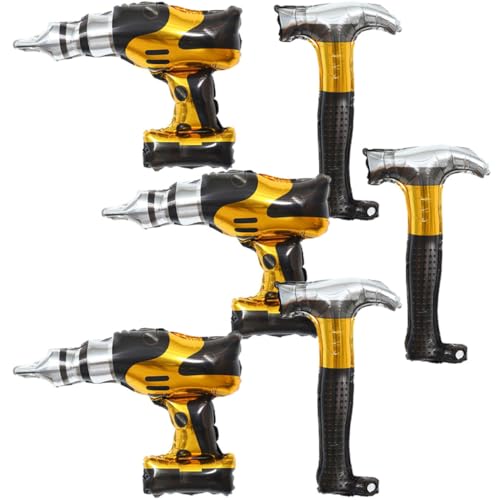 SUPVOX 6 Stück Teiliges Repair Tool Folienballons in Bunten Farben Jungen Geburtstag Party Deko Leichte Aluminiumfolie Luftballons mit Hammer und Bohrer Motiven für Tisch Wanddeko SUPVOX 6 Stück Teiliges Repair Tool Folienballons in Bunten Farben Jungen Geburtstag Party Deko Leichte Aluminiumfolie Luftballons mit Hammer und Bohrer Motiven für Tisch Wanddeko von Supvox