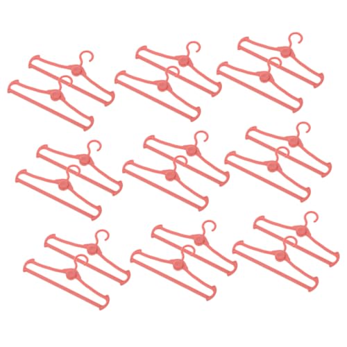SUPVOX 60 Stück Puppenhaus Kleiderbügel Robuste und Wiederverwendbare Puppen Kleidung Bügel für Puppenbekleidung für Puppenstuben und Spielzeugzubehör Orangefarbenes Design von Supvox