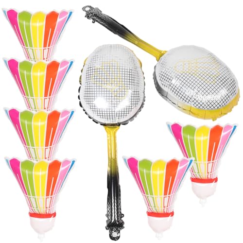 SUPVOX 8 Stück Teiliges Badminton Folienballon aus Aluminiumfolie Langlebig und Einfach Aufzublasen Wetterfest für Indoor und Outdoor Praktische Hängevorrichtung für Sport Mottopartys von Supvox