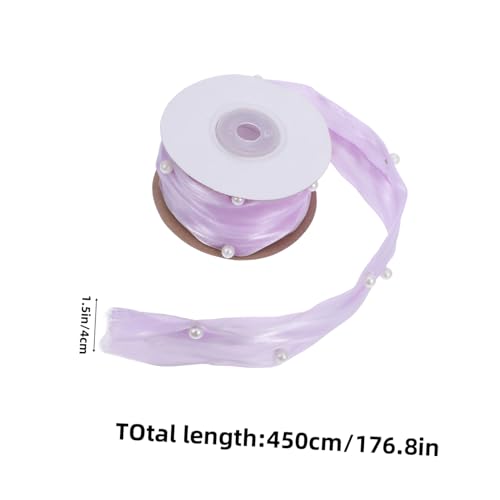 SUPVOX Doppellagiges Perlen Satinband für Hochzeit Bouquet Geschenkverpackung Dekoratives Schleifenband Diy Haarspange Haarschmuck Cake Ribbon von Supvox