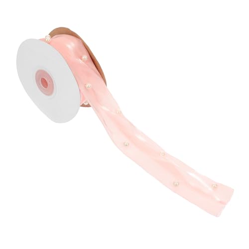 SUPVOX Doppellagiges Satinband mit Perlenoptik Elegantes Diy und Blumenverpackungsband Vielseitiges Bastelband für Haarspangen Kopfbedeckungen Schleifen und Dekorationen Rosa von Supvox