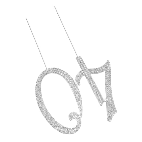 SUPVOX Eleganter Silber Cake Topper mit Funkelnden Strasssteinen für Geburtstag Hochzeit Jubiläum Partydekoration Vielseitig Einsetzbar als Birthday Supplies Keepsake von Supvox