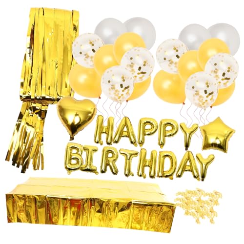 SUPVOX Goldene Happy Birthday Party Deko Set Kreatives Teiliges Tischdecke und Langlebige Luftballons Geeignet für Teenager Geburtstag Mädchen Festliche Partydekoration SUPVOX Goldene Happy Birthday Party Deko Set Kreatives Teiliges Tischdecke und Langlebige Luftballons Geeignet für Teenager Geburtstag Mädchen Festliche Partydekoration von Supvox