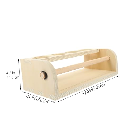 SUPVOX Holz Rollpapierhalter Tisch Staffelei Zeichenzubehör Stabiles Aufbewahrungsfach mit Stifthalter Abgerundete Kanten Schreibtisch Organizer für Malpapier und Stifte von Supvox