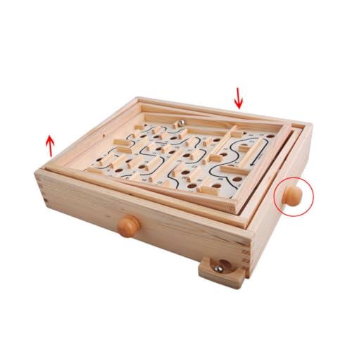 SUPVOX Holzperlen Labyrinthspielzeug für Ab Jahren Lernspielzeug und Problemlösung Pädagogisches Holzperlen Puzzle für Jungen und Mädchen Indoor Knobelspiel von Supvox
