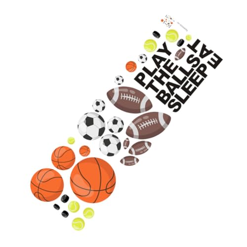 SUPVOX Kinderzimmer Wandsticker Sportmotive Selbstklebend Abnehmbar PVC Wanddeko Fußball Basketball für Glatte Flächen Kinderfreundlich Einfach zu Befestigen und Rückstandsfrei von Supvox