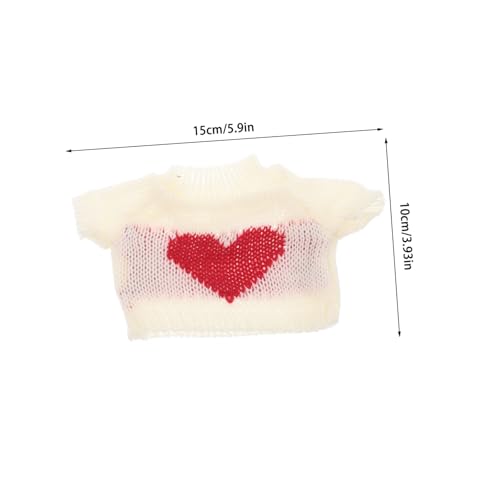 SUPVOX Niedlicher Doll Pullover Weiß Weicher Puppen Strickpullover für Plüschtiere Austauschbare Kleidung für Kuscheliges DIY Puppenkostüm Zubehör für Rollenspiele und Alltag von Supvox