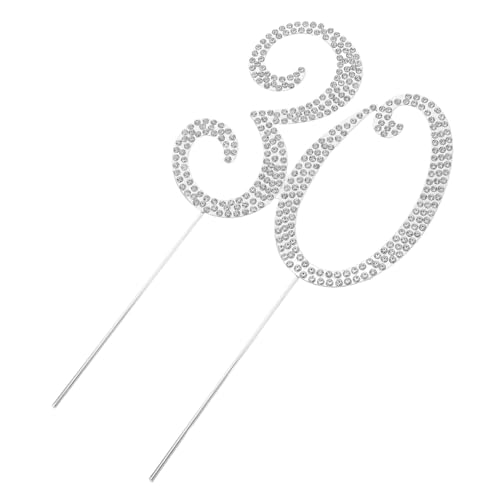SUPVOX Silberne Cake Toppers mit Strasssteinen Stabile und Wiederverwendbare Geburtstagstorten-dekoration für Jubiläum Vielseitig für Party Hochzeit Jubiläumsfeier von Supvox