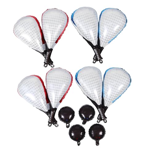 SUPVOX Teiliges Tennis Party Luftballon aus Aluminiumfolie Langlebige Tennisball und Tennisschläger Motive Rot und Blau Leichte Auslaufsichere Dekoration für Geburtstage Abschlussfeiern von Supvox