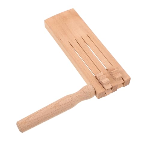 Supvox Traditioneller Holz Ratschen Geräuschmacher Doppelreihiges Orff Instrument Lautes Rasselspielzeug für Fördert Hand Auge Koordination und Rhythmus für Spiele Partys Sport und von Supvox