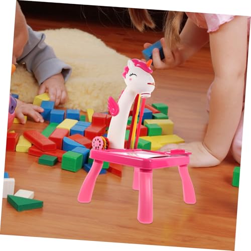SUPVOX Zeichentisch mit Einhorn projektor Pädagogisches Malspielzeug Abwischbares Zeichentisch für Mädchen Fördert Kreativität Einfach zu Bedienen Langlebig und Sicher von Supvox