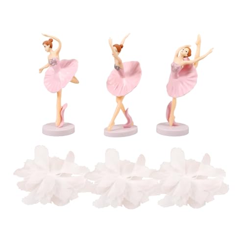 Supvox 1 Satz Ballerina Torten Dekoration Set Teiliges Set mit Eleganten Ballerina Figuren und Blütenblättern für Hochzeit und Besondere Anlässe um Ihre Torte zu Verzieren von Supvox
