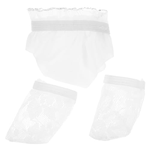 Supvox 1 Satz Baumwollpuppenzubehör Plüschpuppenkleidung Puppenunterwäsche Süßes Puppenoutfit Babydoll Kleidung Zubehör Für Puppensocken Plüschpuppen-Outfit Puppen-nachtwäsche Weiß Stoff von Supvox