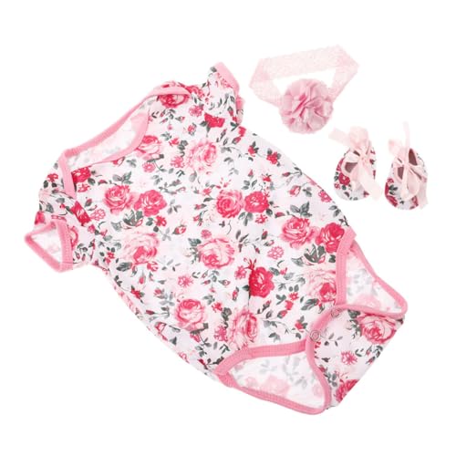 Supvox 1 Satz Drück-Set Outfits Für Neugeborene Mädchen Babystirnband Babymädchen Sommer -Outfit Wiedergeborene Puppenkleidung Puppe Stirnband Kleidung Für Neugeborene Baumwolle von Supvox