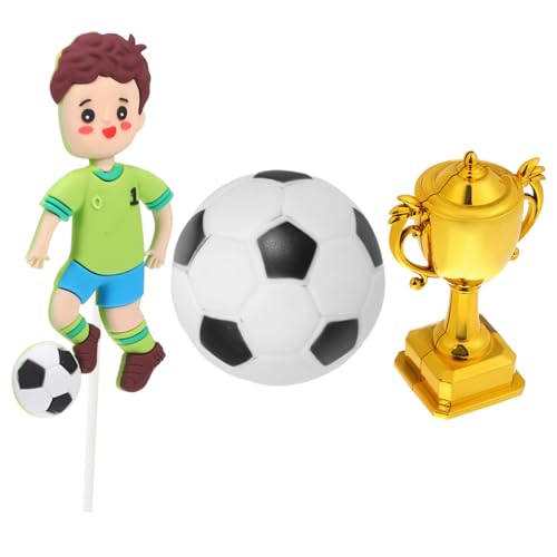 Supvox 1 Satz Fußball Geburtstagsfeier Kuchen Dekorationen für Feierlichkeiten Fußball Toppers für Sport Mottopartys von Supvox