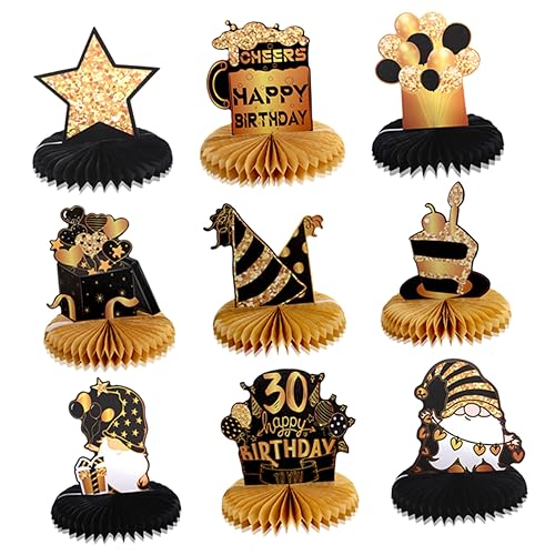 Supvox 1 Satz Geburtstag Dekorationen Geburtstagsdekoration für Männer Party Quaste groß Wabenornament zum 30. Geburtstag Dekoration zum 30. Geburtstag für Frauen Papier Schwarz von Supvox