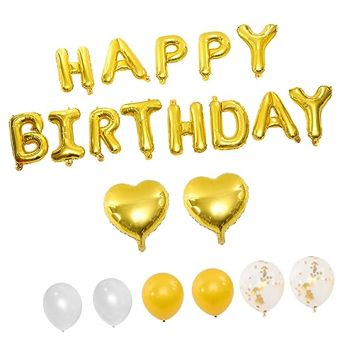 Supvox 1 Satz Geburtstagsballon-set Party Bausatz Dekorationen Ö Erste Geburtstag Luftballons Geburtstagsballons Für Frauen Geburtstagsdekoration Golden Aluminiumfolie von Supvox