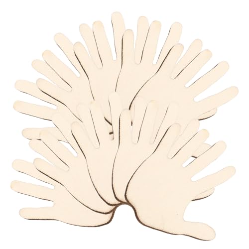 Supvox 1 Satz Holz Hand Palm Ausschnitte Für Diy Bastelprojekte Unbehandelte Holzformen Zum Bemalen Holz Dekorationen Für Kunstwerke 10 Stück von Supvox