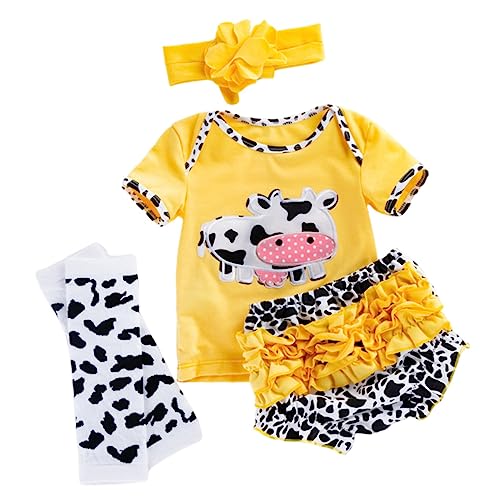 Supvox 1 Satz neugeborenes puppenoutfit Kleidung für Babypuppen Cartoon-Puppenkleidung Puppenkleidung Accessoires Wiedergeborenes Puppen-Outfit Gekämmte Baumwolle Gelb von Supvox