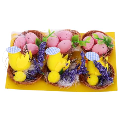Supvox 1 Set Hühnernest Eier Puppeneier Osterei Tischdekoration Osterdekorationen Für Das Zuhause Osterkorbfüller Osterdekorationen Für Den Innenbereich DIY Nest von Supvox