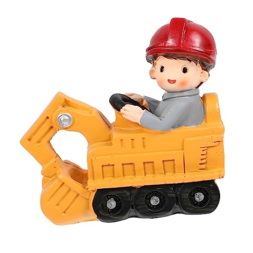 Supvox 1 Stück Bagger Ornamente Lkw Muldenkipper Feuerwehrauto Für Jungen Traktor Kuchen Desktop Ornament Desktop Mikro Landschafts Ornament Harz von Supvox
