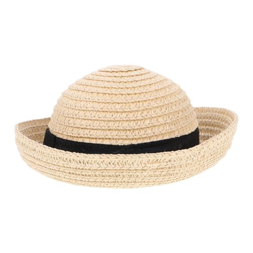 Supvox 1 Stück Puppe Strohhut süße Sombreros aus Stroh Mädchen Zubehör für Puppenkostüme bastelset basteln für Toy puppenkleidung Hut Kleiner Puppenhut aus Stroh Beige von Supvox